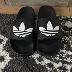 adidas originals adilette lite slides sandals Black Slides White Trefoil M 8/W 9